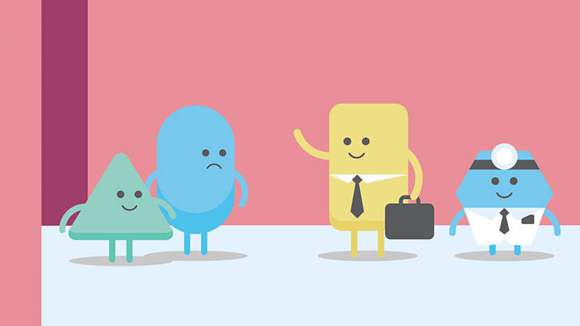 Animated characters talking to one another